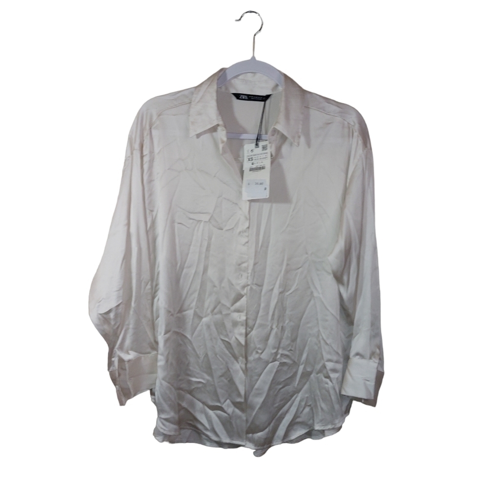 Zara Ladies Long Sleeve Button Front Top
